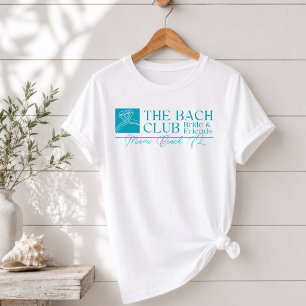 Camiseta Club de Despedida de Soltera Moderno Azul Bach