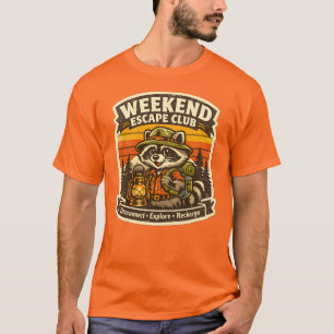 Camiseta Club de Escape de Fin de Semana Camping Retro Mapa