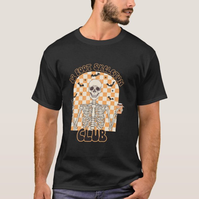 Camiseta Club de esqueletos Retro 12 pies Trick O para niño (Anverso)