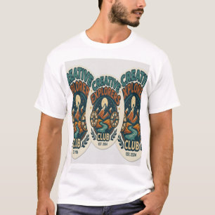 Camiseta Club de Exploradores Creativos Vintage Logo Montañ