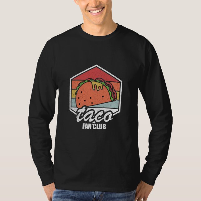 Camiseta club de fanáticos de tacos tacos retro comida mexi (Anverso)