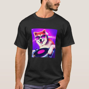 Camiseta Club de Fiesta Shiba Inu DJ Danza de Jockey Gif Da