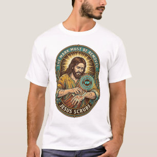 Camiseta Club de Jesús Sello en la Mano No se Limpia Humor 