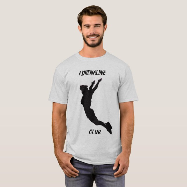 Camiseta Club de la adrenalina del tomador de riesgo que (Anverso completo)