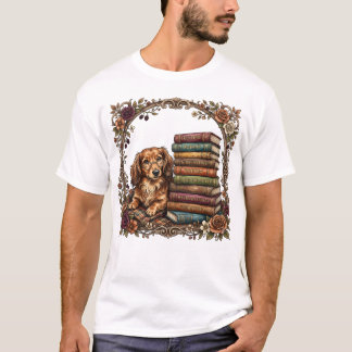 Camiseta ¡Club de Lectura de Dachshund Acojedor Retro para 