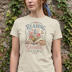 Camiseta Club de lectura de jardín Cottagecore floral