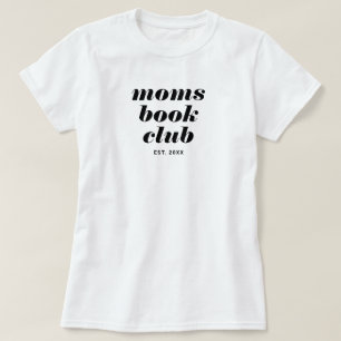 Camiseta Club de lectura de mamás tipografía negra libresca