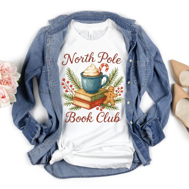 Camiseta Club de libros bibliotecarios de profesores de vac (North Pole Book Club, Teacher Gift Librarian, Gift for reader, Christmas Holiday)