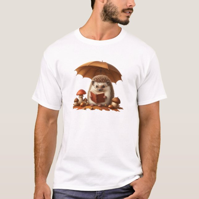 Camiseta Club de libros de Hedgehog - Animal de lectura aco (Anverso)