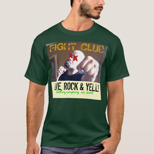 CAMISETA CLUB DE LUCHA - EN VIVO, ROCK & YELL! (Anverso)