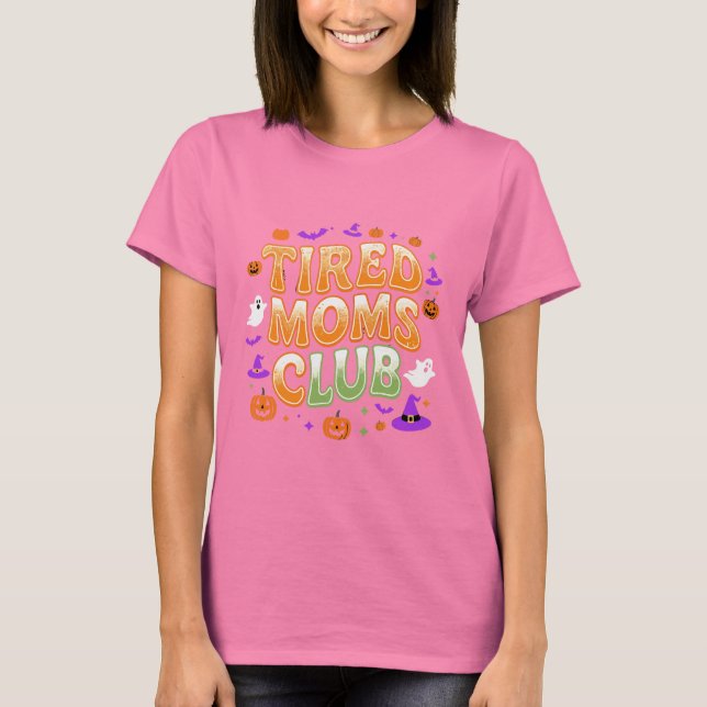 Camiseta Club de Madres Cansadas Halloween Fantasma Calabaz (Anverso)