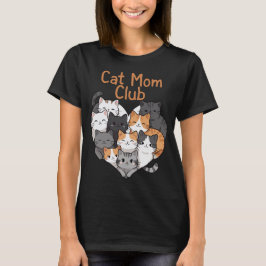 Camiseta Club de Mamás de Gatos - Ilustración Adorable de C