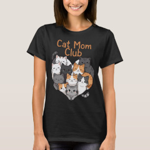 Camiseta Club de Mamás de Gatos - Ilustración Adorable de C