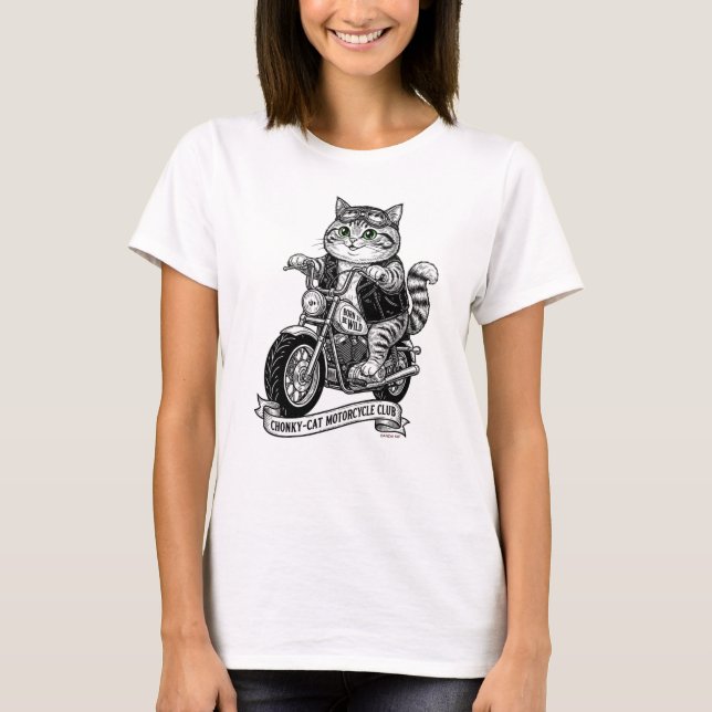 Camiseta Club de Motocicletas Chonky-Kitten (Anverso)