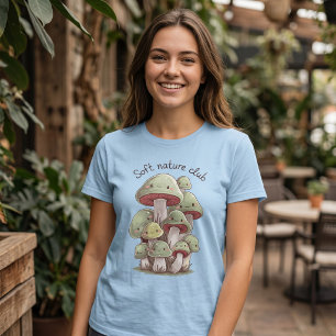 Camiseta Club de Naturaleza Suave – Grupo de Hongos Kawaii