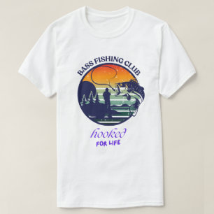 Camiseta Club de Pesca de Lubina Atardecer Retro