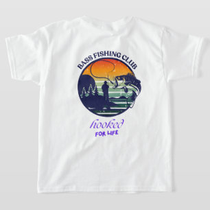 Camiseta Club de Pesca de Lubina Atardecer Retro