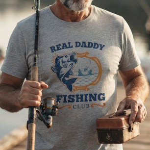 Camiseta Club de Pesca Nombre Personalizado Retro Papá Pesc