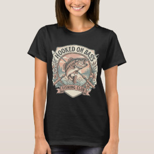 Camiseta Club de pesca retro enganchado a la pesca de lubin