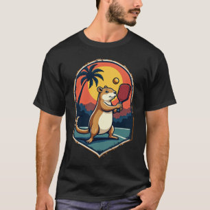 Camiseta Club de Pickleball Capybara - Diseño de Logo Retro