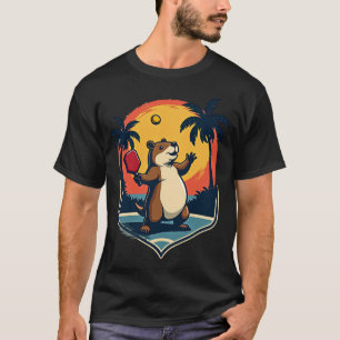 Camiseta Club de Pickleball Capybara Logo Retro