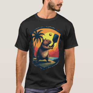 Camiseta Club de Pickleball Capybara Logo Retro - Deporte V