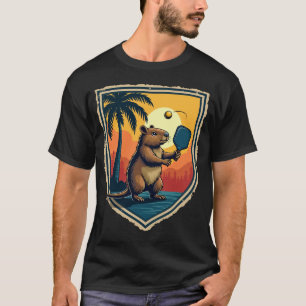 Camiseta Club de Pickleball Capybara Logo Retro Palma Atard
