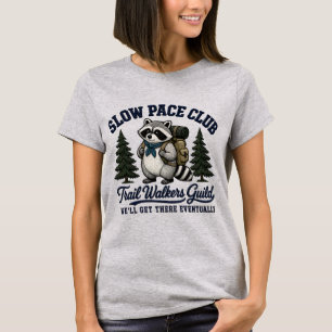 Camiseta Club de Ritmo Lento Diseño de Camping Mapache