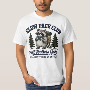 Camiseta Club de Ritmo Lento Diseño de Camping Mapache
