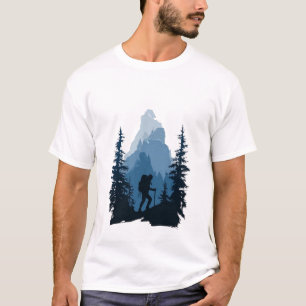 Camiseta Club de Senderismo Gráfico de Silueta de Montaña A
