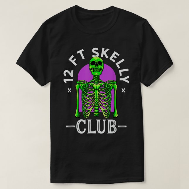 Camiseta Club de Skelly de 12 pies - Halloween Skeleton App (Diseño del anverso)