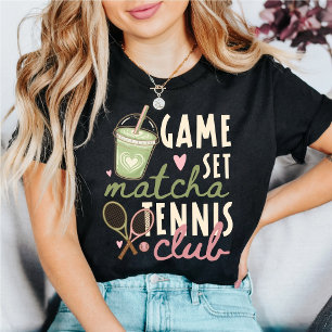 Camiseta Club de Tenis Game Set Matcha Femenino Retro Lindo