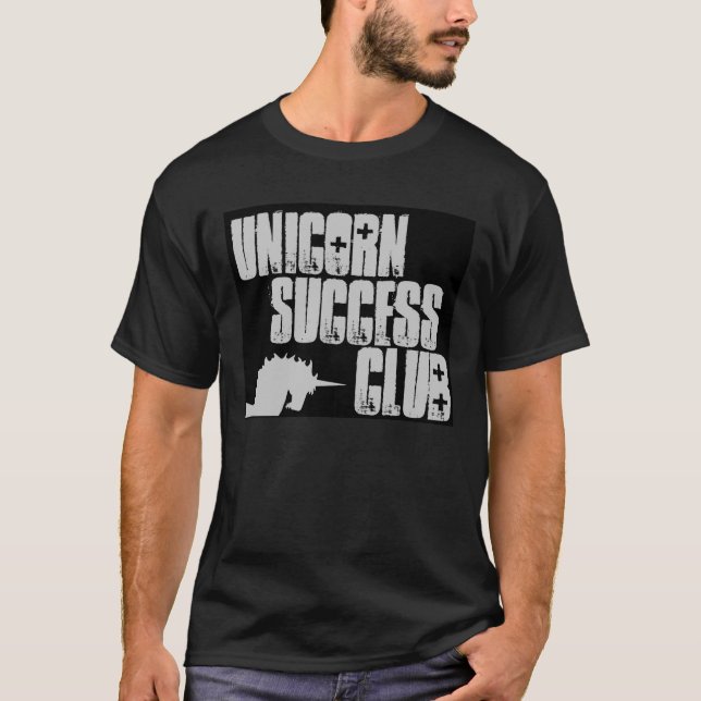 Camiseta Club del éxito del unicornio, en negro (Anverso)