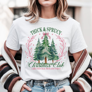 Camiseta Club divertido del árbol de Navidad grueso y frond