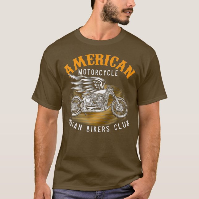 Camiseta Club Indio de Motociclista Americano (Anverso)