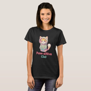 Camiseta Club Paw‑sitive Diseño de Gato – Amante de Animale