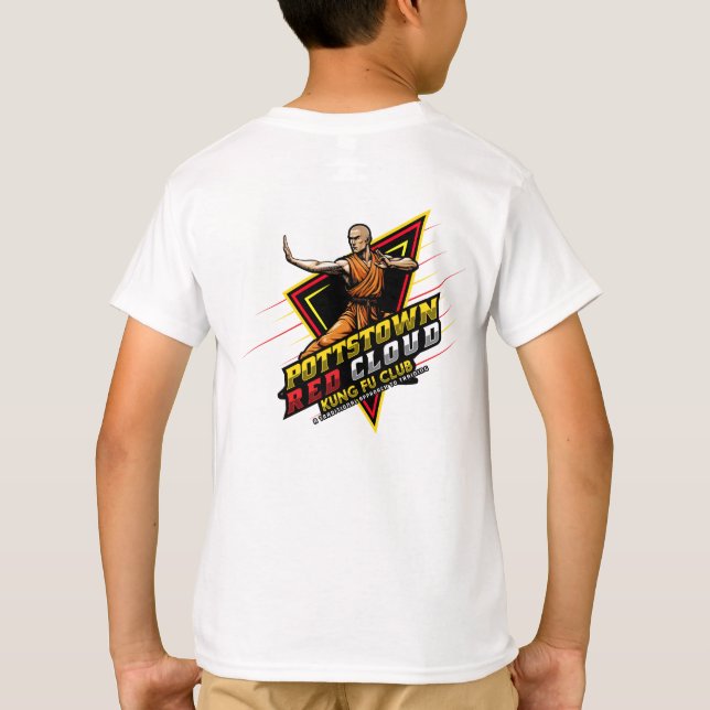 Camiseta Club Pottstown Red Cloud Kung Fu Niños Camisas Bla (Reverso)