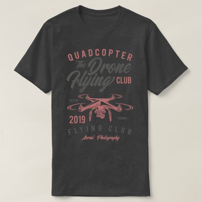Camiseta Club Quadcopter de Voladores de Drones (Diseño del anverso)