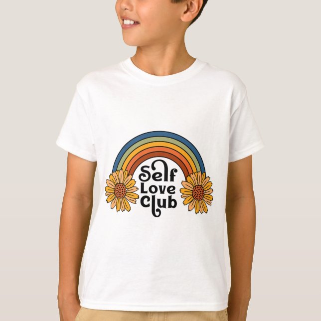 Camiseta Club Retro Self Love Sunflower Rainbow Mental Heat (Anverso)