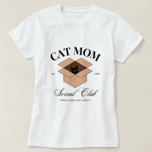 Camiseta Club social de gatos de madres - gatos, animales,  (Diseño del anverso)