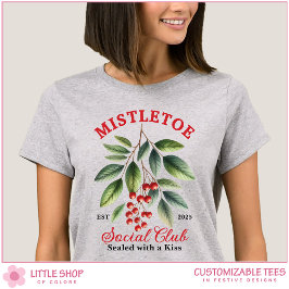 Camiseta Club Social de Muérdago Personalizado Navidad