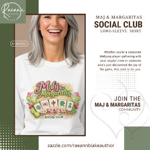 Camiseta Club Social Mahj & Margaritas para Damas Manga Lar
