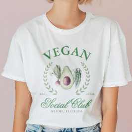 Camiseta Club Social Vegano Personalizado Lugar y Año