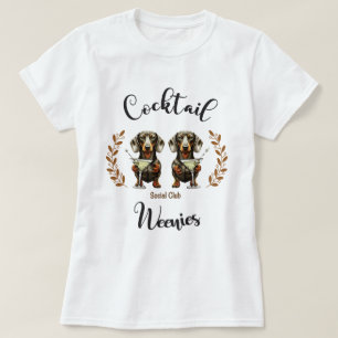 Camiseta Club Social Weenie Cocktail: Dachshunds & Martinis