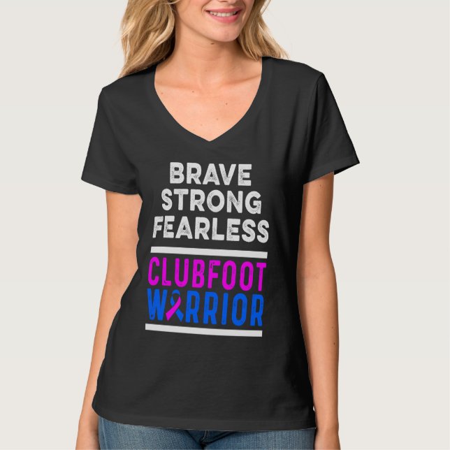 Camiseta Clubfoot Awareness Warrior Brave CTEV TEV Survivor (Anverso)