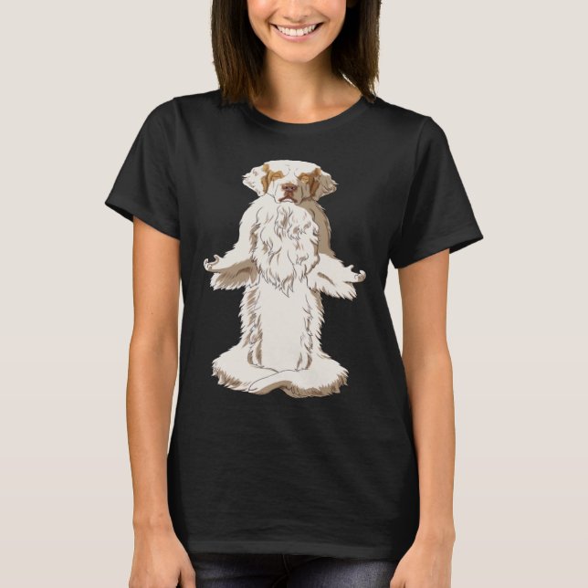 Camiseta Clumber Perro de Yoga Spaniel (Anverso)