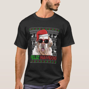 Camiseta Clumber Spaniel Dog Feliz Navidog Funny Navidades