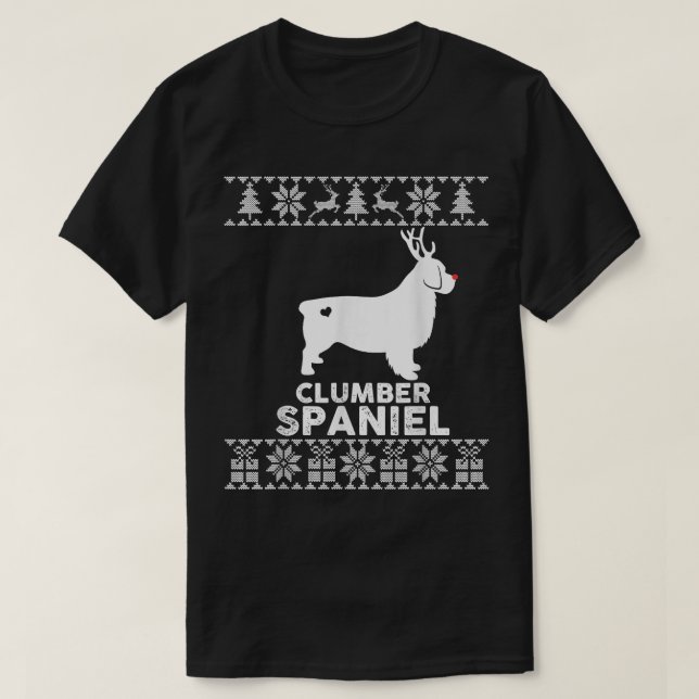 Camiseta Clumber Spaniel Dog Lover Reindeer Ugly Christmas  (Diseño del anverso)