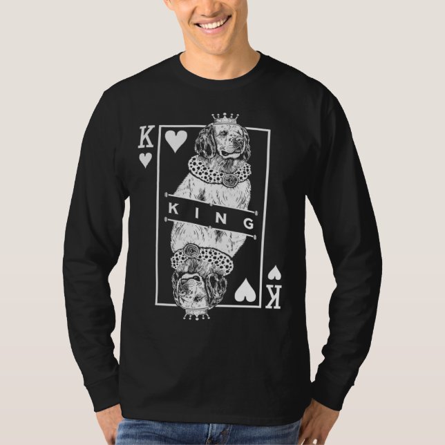 Camiseta Clumber Spaniel King Of Hearts  Dog  Pop (Anverso)