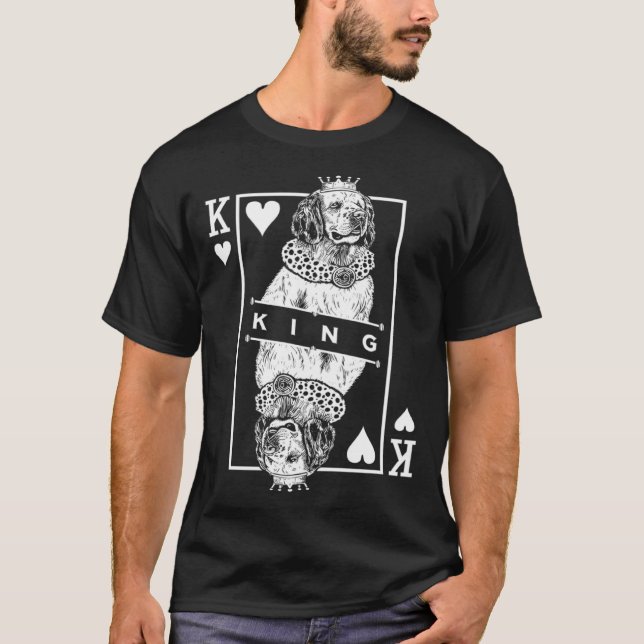 Camiseta Clumber Spaniel King Of Hearts  Dog  Pop (Anverso)